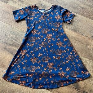 LuLaRoe Kids Dress in Blue with Orange Floral